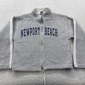 VTG ESY Sportswear Newport Beach Gray Zip Up Jacket Women's Size M